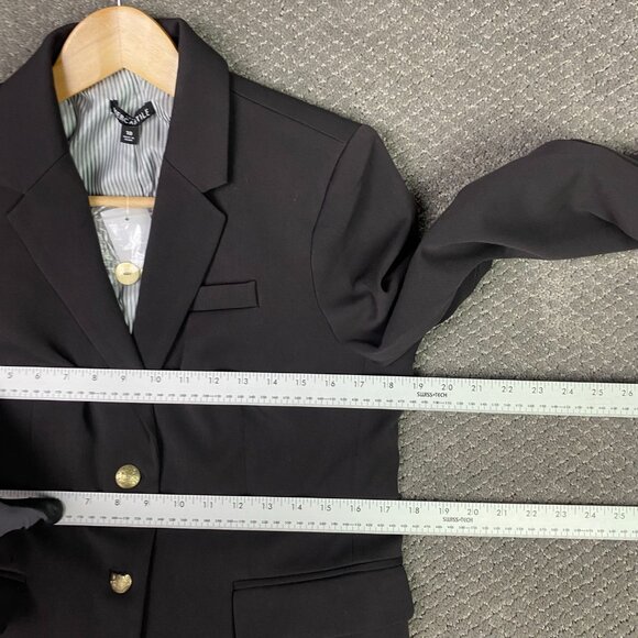 J. Crew Schoolboy Blazer Women's 10 Black Mercantile Gold Buttons Preppy Stretch - Picture 10 of 16
